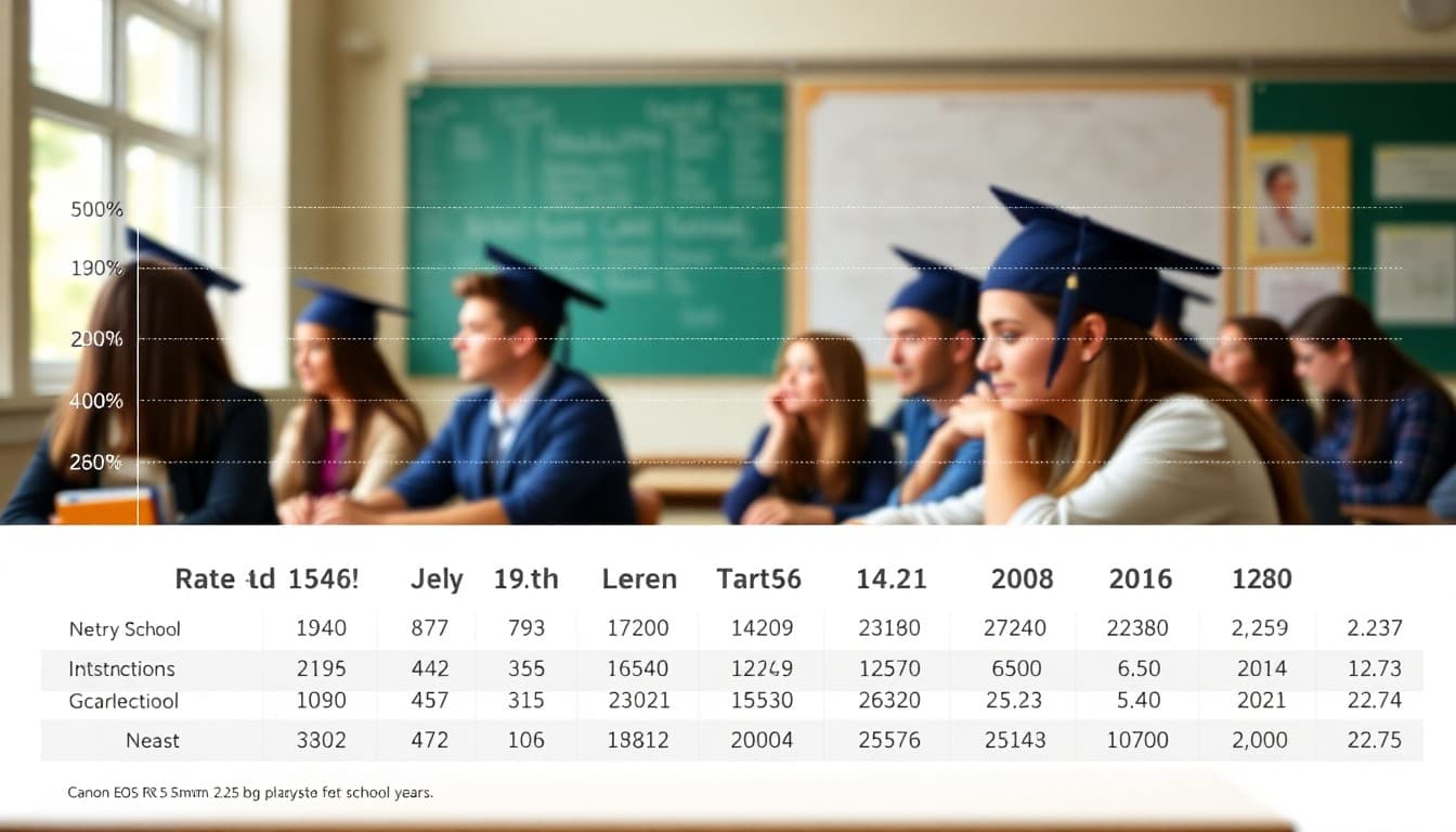 Chart showing district graduation rate trends over the past five school years