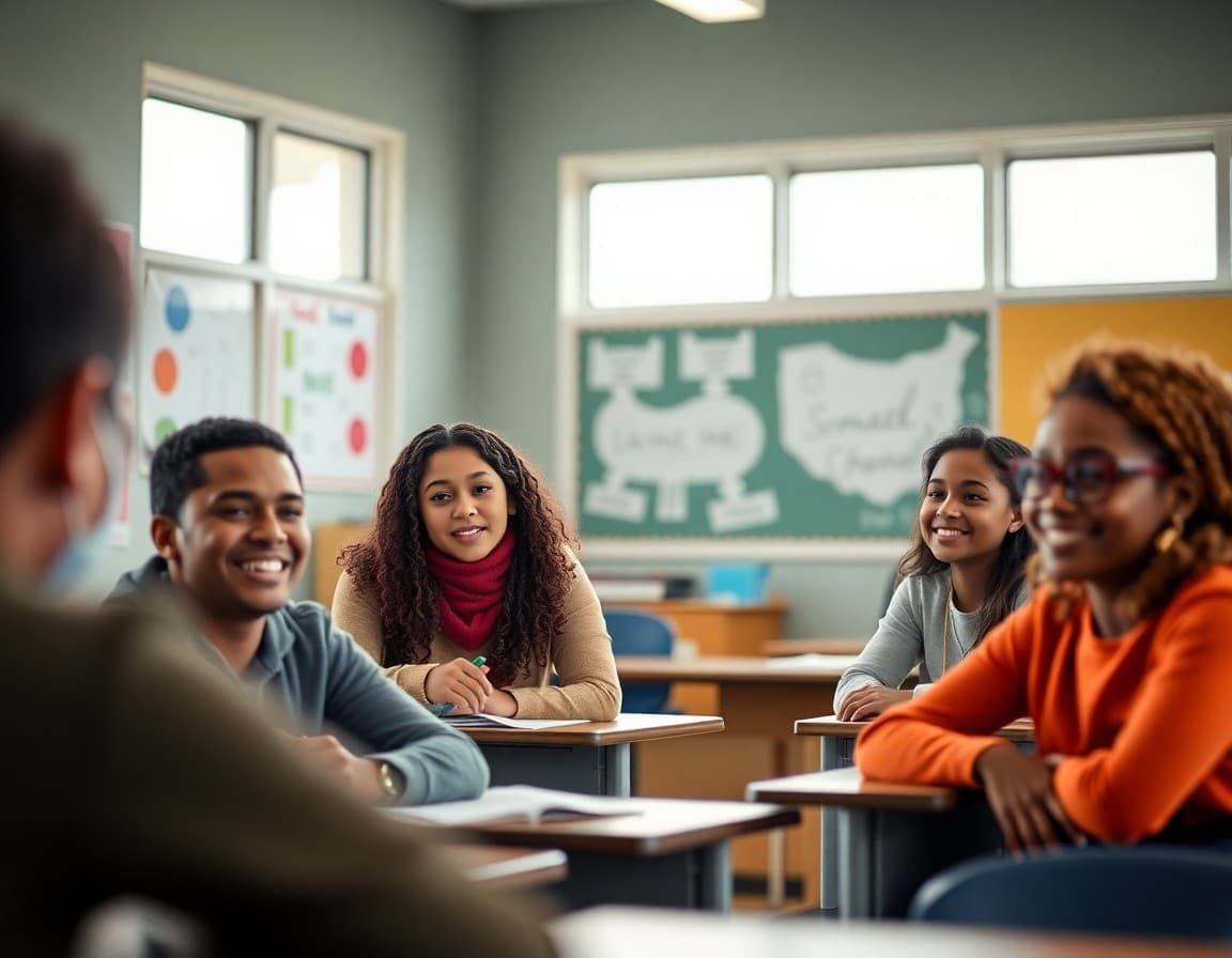 District recruitment materials featuring diverse educator profiles for a school hiring campaign