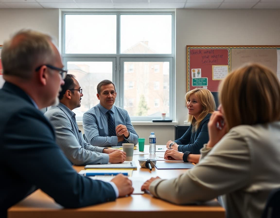 New deputy superintendent meeting with principals and district staff on their first week on the job
