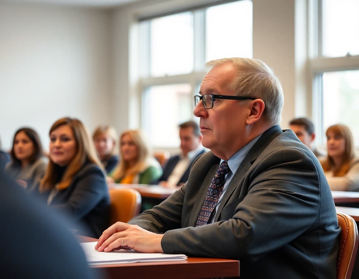 Superintendent at a board meeting where teacher salary increases are being voted on