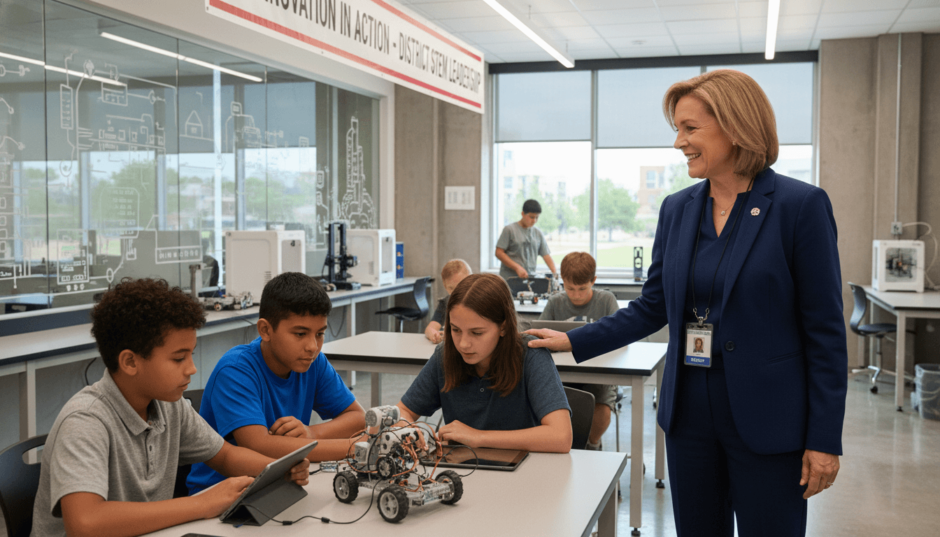 Students working together on a robotics project in a newly equipped STEM classroom